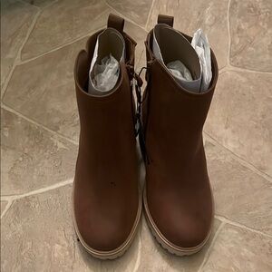 Brown Wedge Ankle Boots
